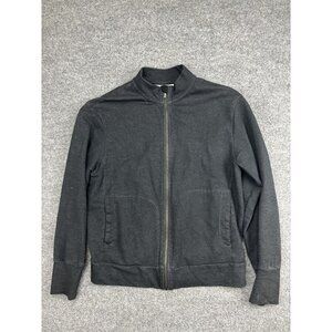 Icebreaker Jacket Womens Medium Gray Merino Wool Full Zip Track Lightweight